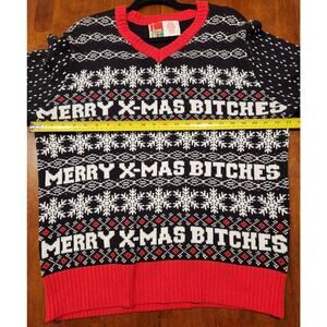 🎄 Spencer’s Workshop Men’s Large Funny Ugly Christmas Sweater “Merry X-Mas”...